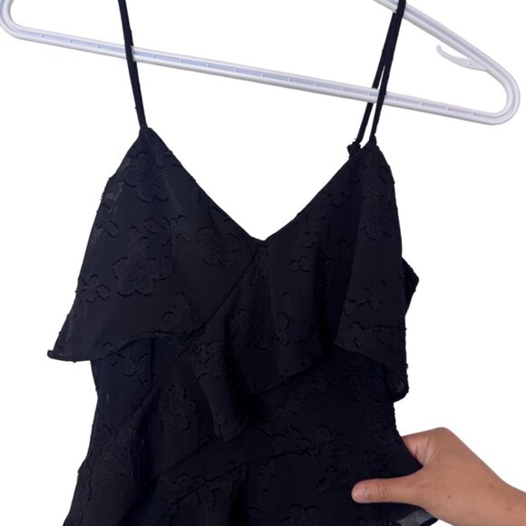 Wild Fable ruffled midi dress black women's size XXS - Picture 4 of 8